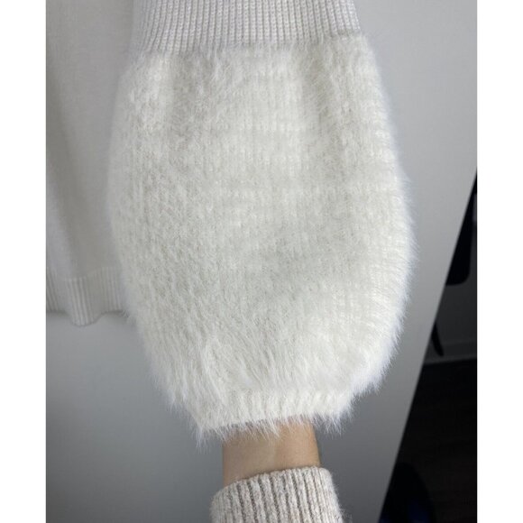 ANTHROPOLOGIE | M | Colma Tunic White Balloon Sleeve Soft Knit Sweater - Picture 7 of 14